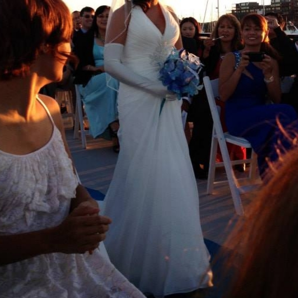 Elegant White Gown with Embellished Bodice